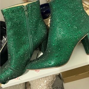 Betsey Johnson Emerald Green Heeled Boots